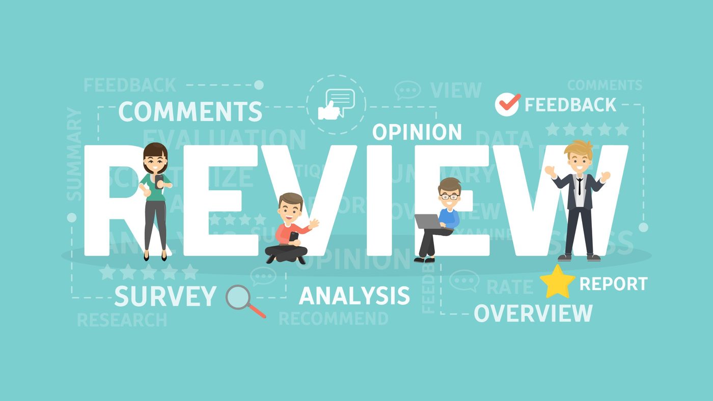Illustration représentant une revue et une évaluation.